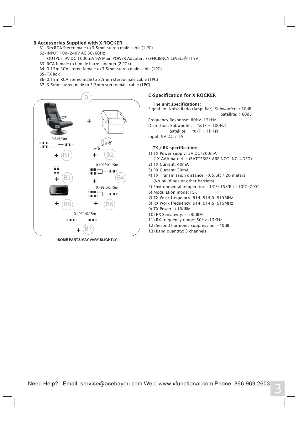 B6 b7 b5 | X Rockers 51277 User Manual | Page 3 / 8