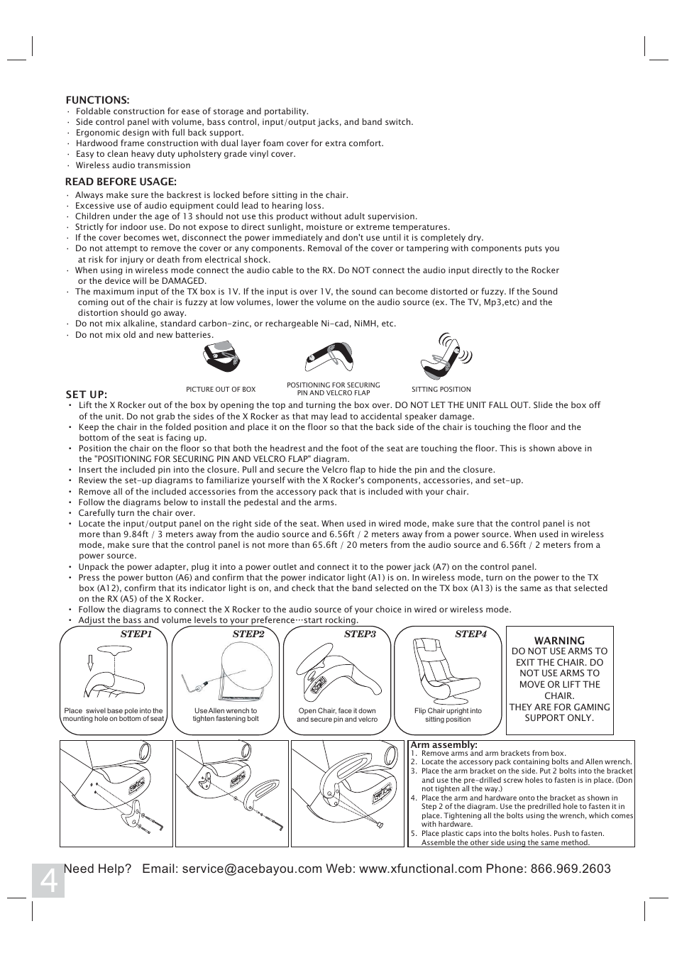 X Rockers 51277 User Manual | Page 4 / 8