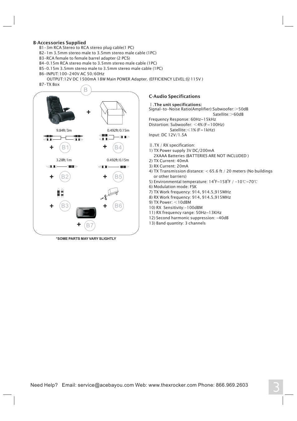 B4 b7, B2 b1, B5 b6 b3 | X Rockers 51319 User Manual | Page 3 / 8