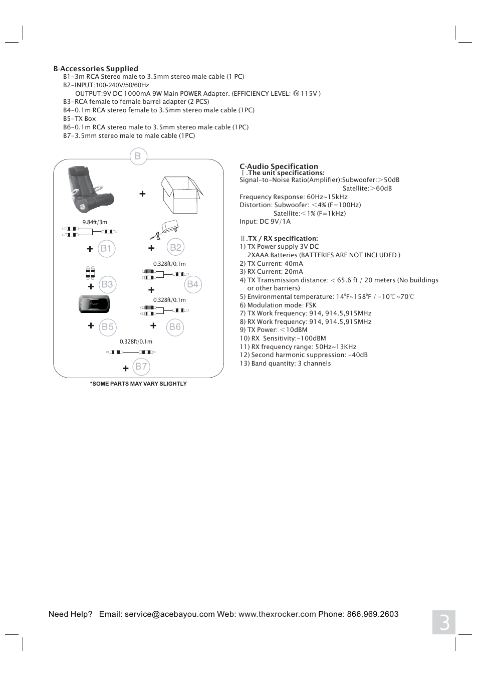 B6 b7 b5 | X Rockers 51333 User Manual | Page 3 / 8