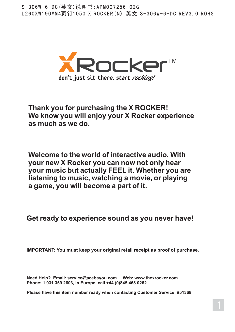 X Rockers 51368 User Manual | 8 pages