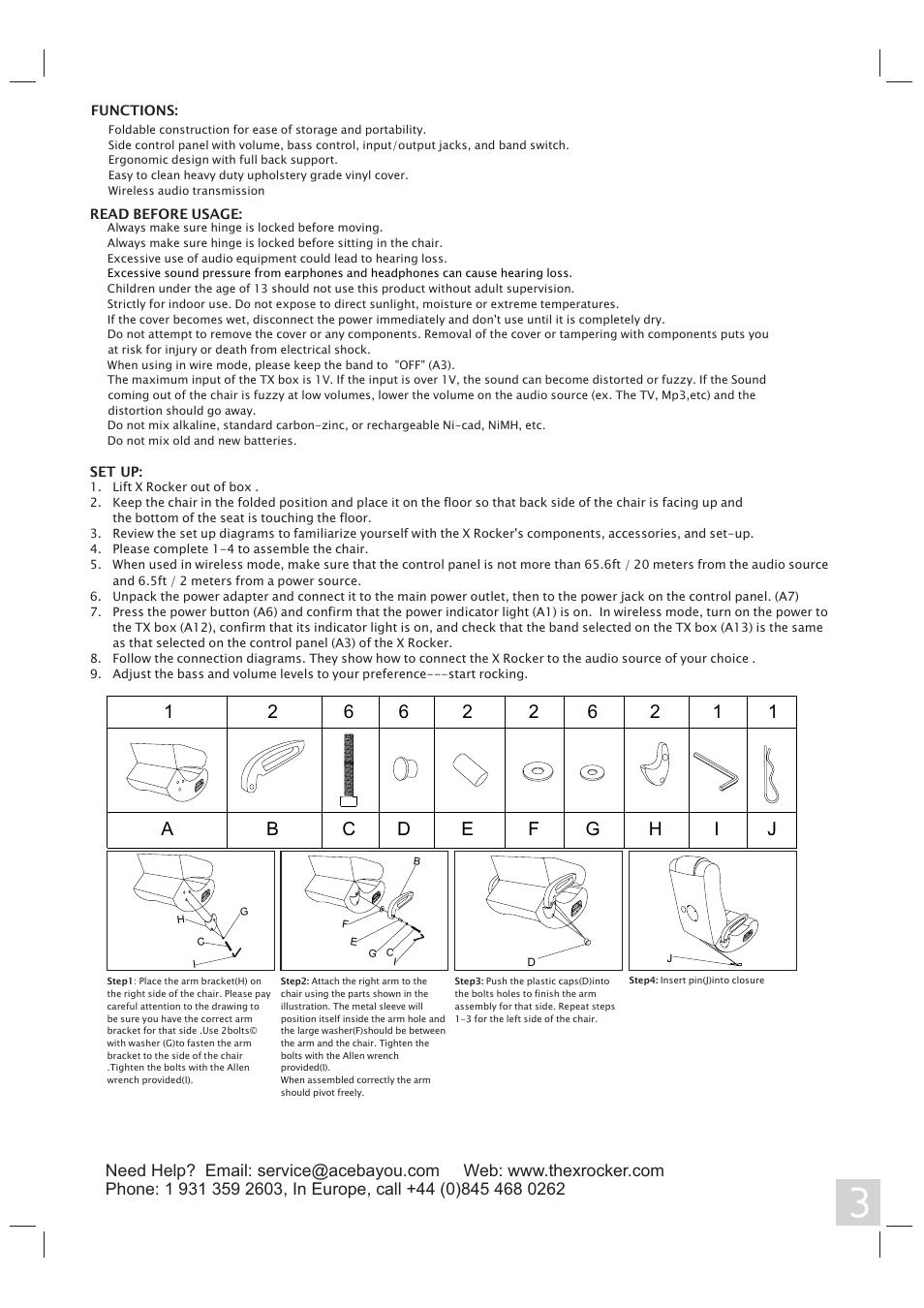 X Rockers 51368 User Manual | Page 3 / 8