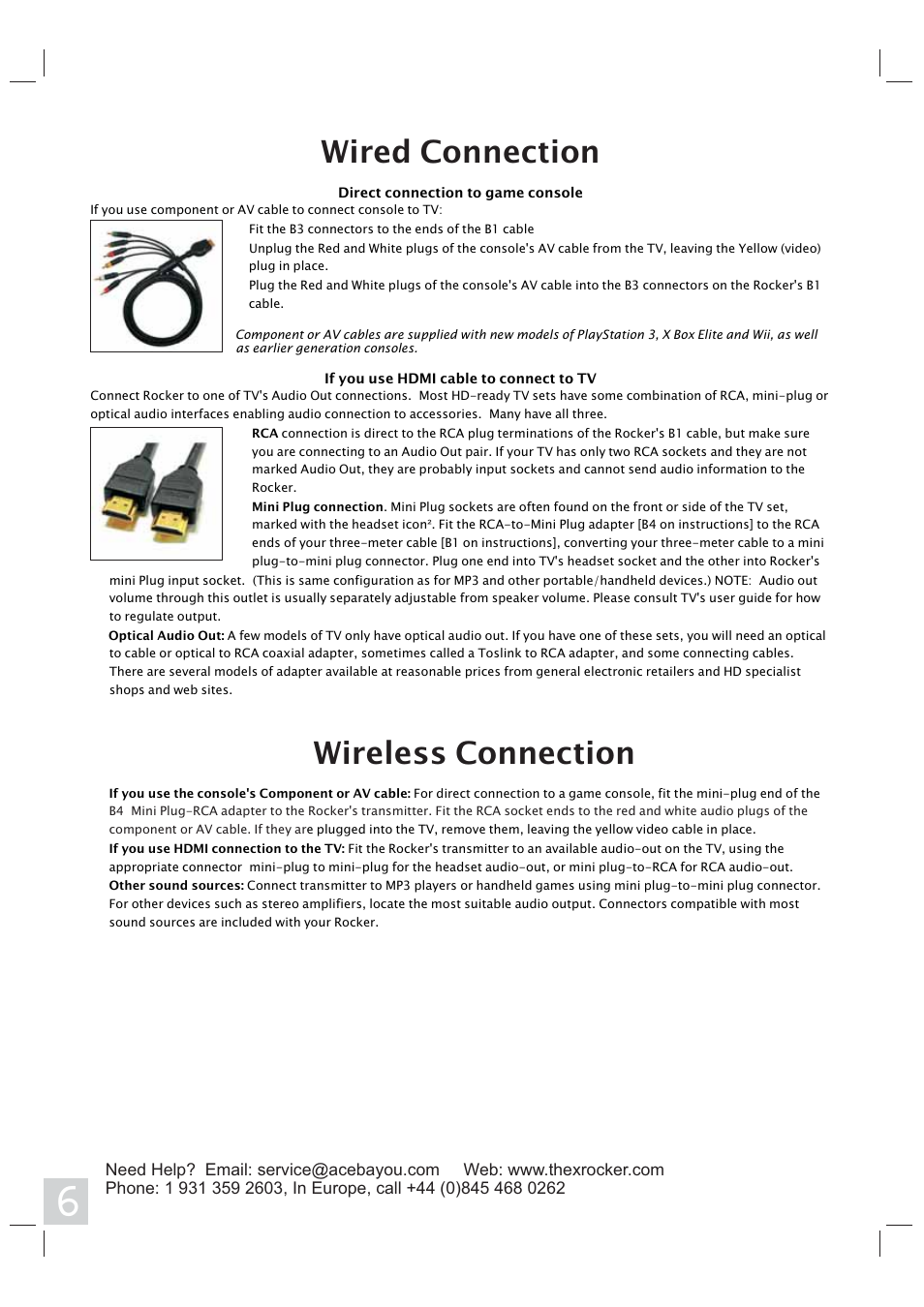 Wired connection wireless connection | X Rockers 51368 User Manual | Page 6 / 8