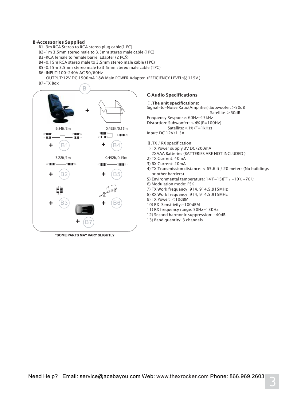 B4 b7, B2 b1, B5 b6 b3 | X Rockers 51396-X User Manual | Page 3 / 8