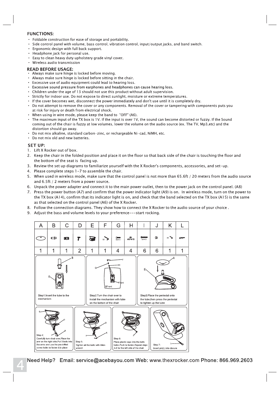 X Rockers 51396-X User Manual | Page 4 / 8