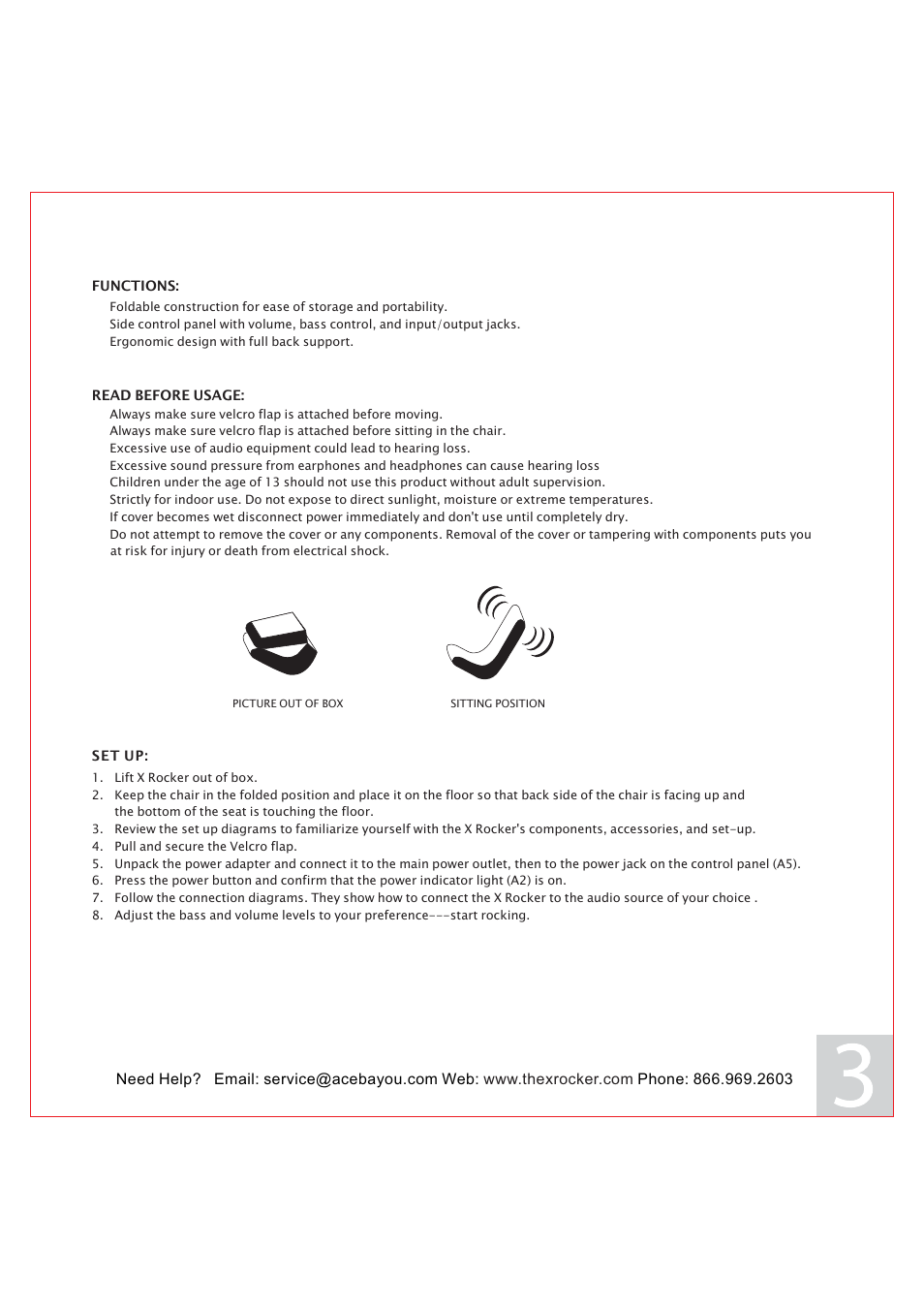 X Rockers 51413 User Manual | Page 3 / 6