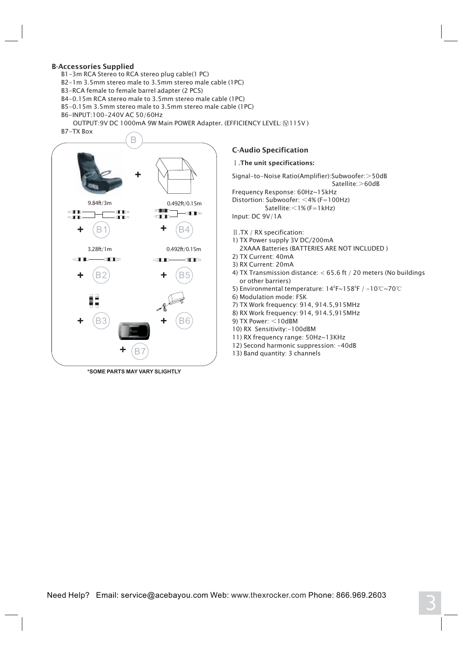 B4 b7, B2 b1, B5 b6 b3 | X Rockers 51436 User Manual | Page 3 / 8
