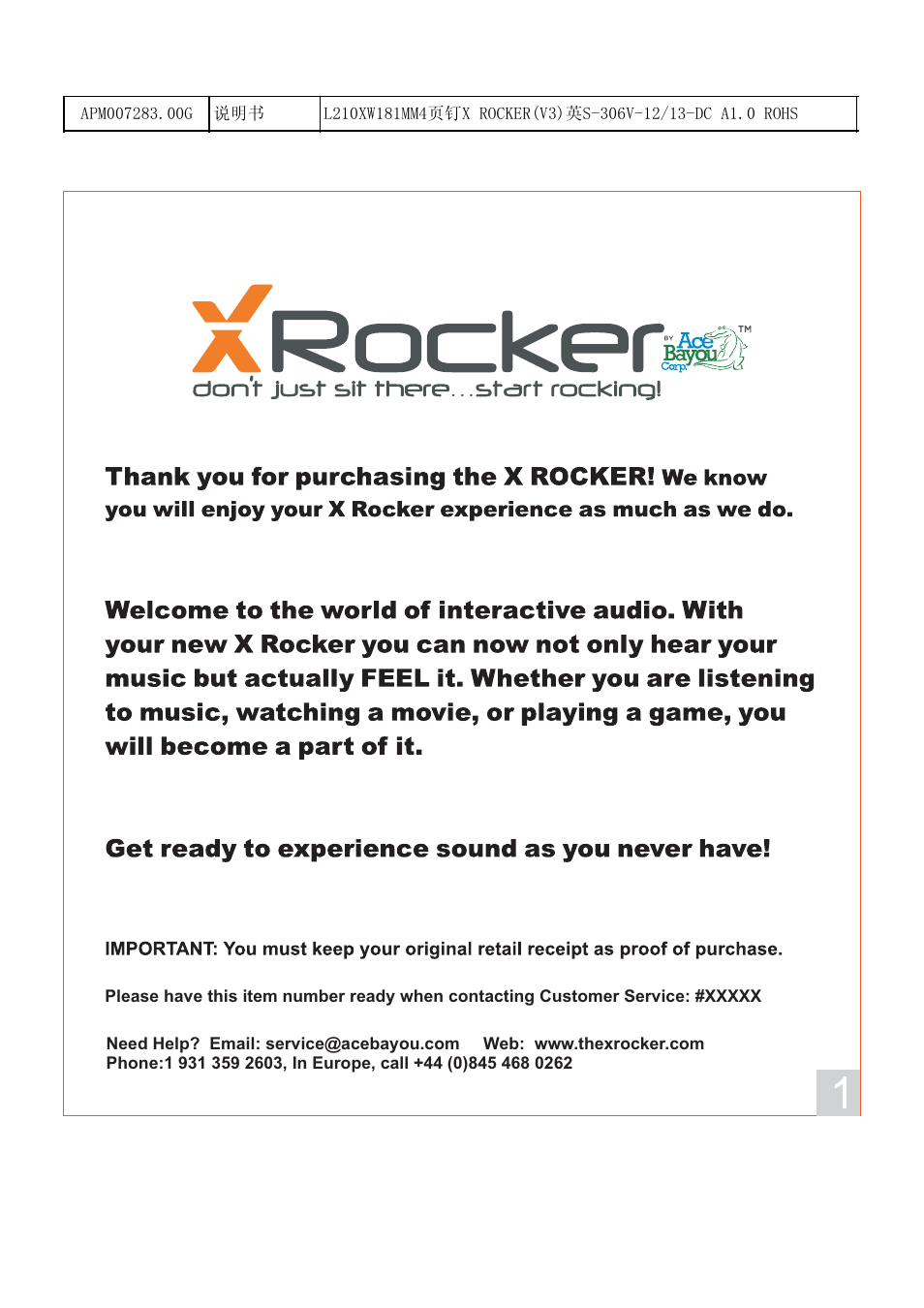 X Rockers 51451 User Manual | 8 pages