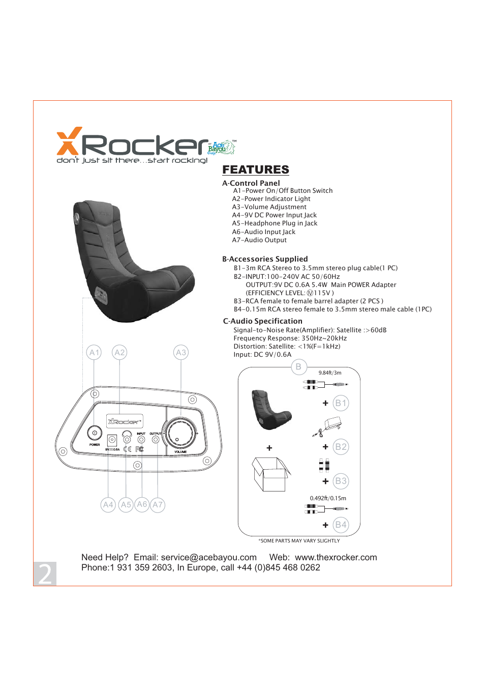 Features | X Rockers 51451 User Manual | Page 2 / 8