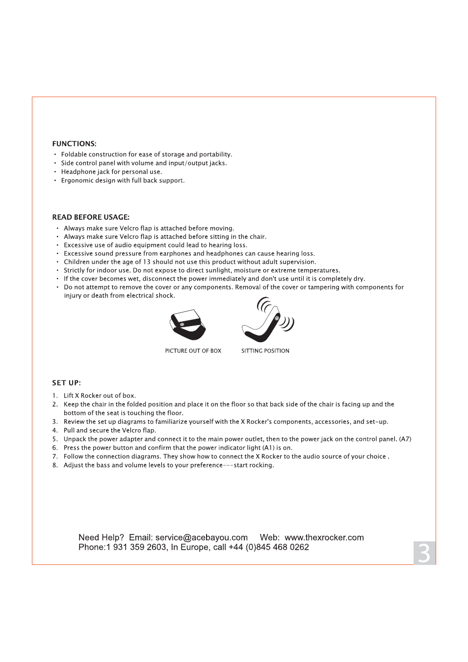 X Rockers 51451 User Manual | Page 3 / 8