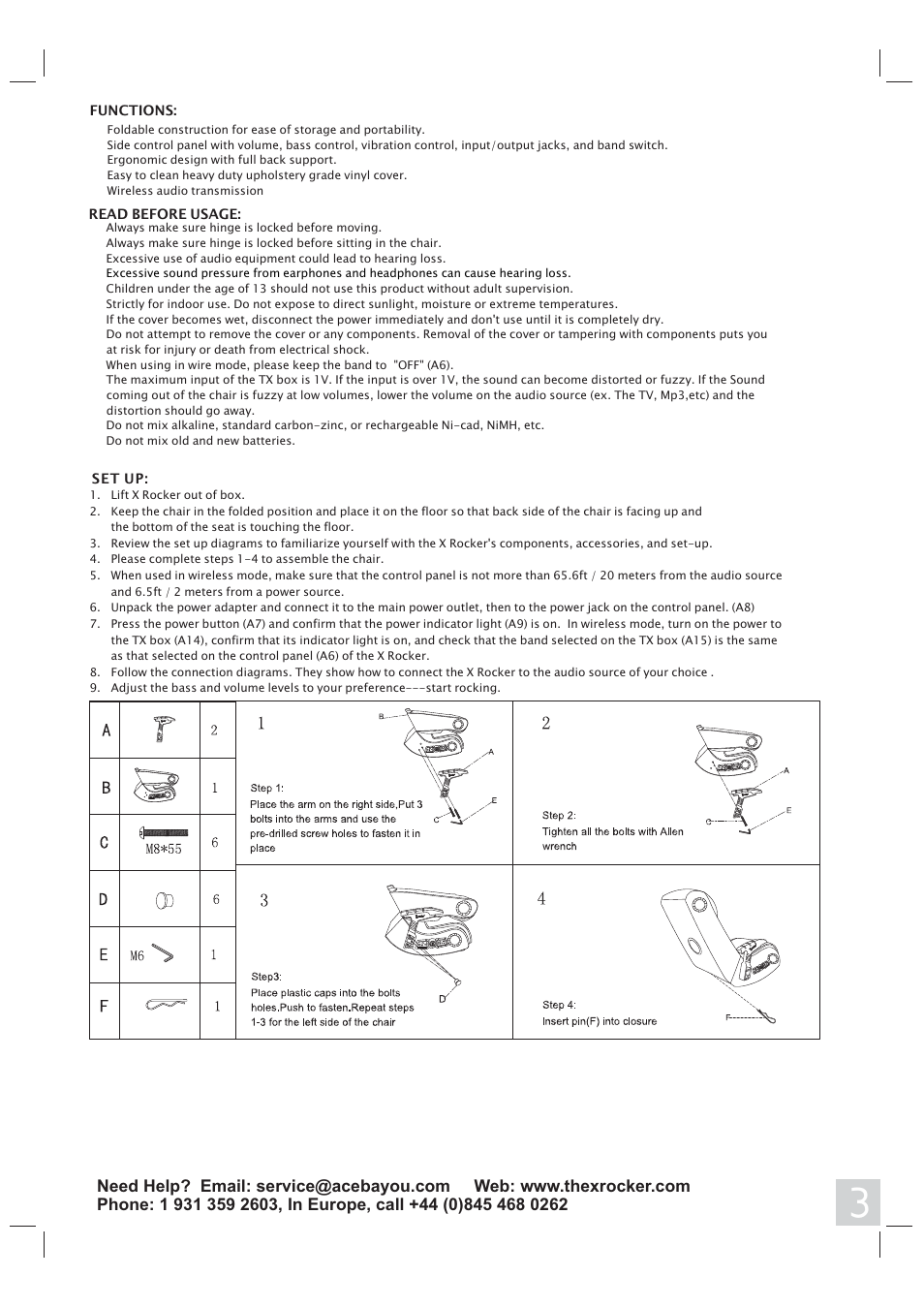 X Rockers 51458 User Manual | Page 3 / 8