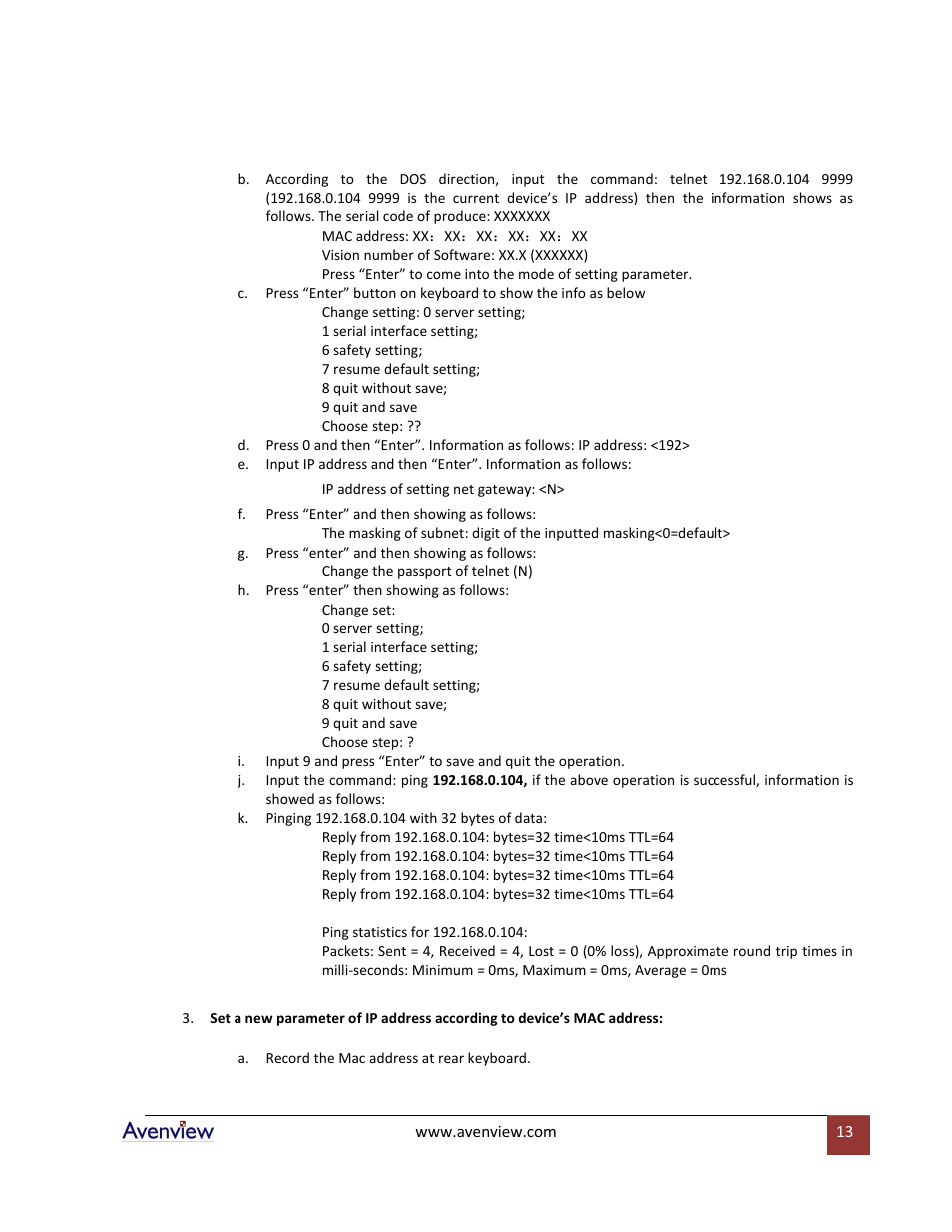 Avenview SW-DVI-16X16 User Manual | Page 13 / 29