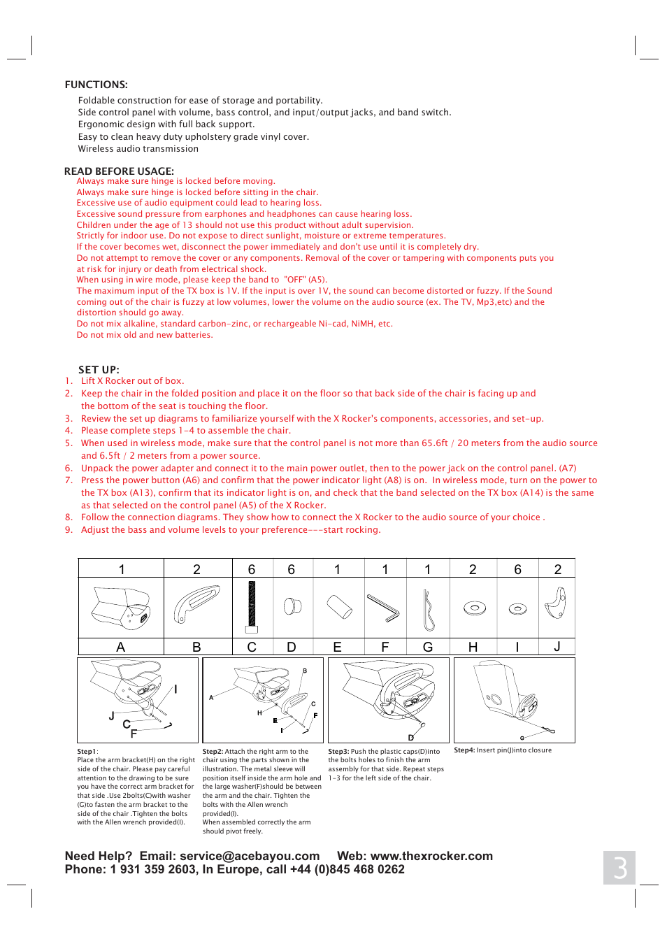 X Rockers 51475 User Manual | Page 3 / 8