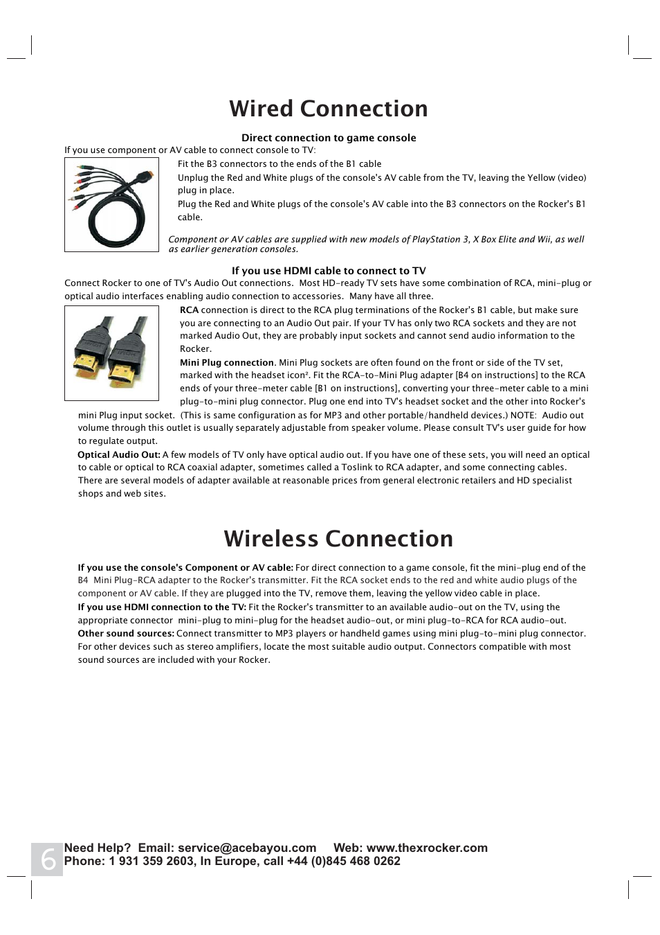 Wired connection wireless connection | X Rockers 51475 User Manual | Page 6 / 8