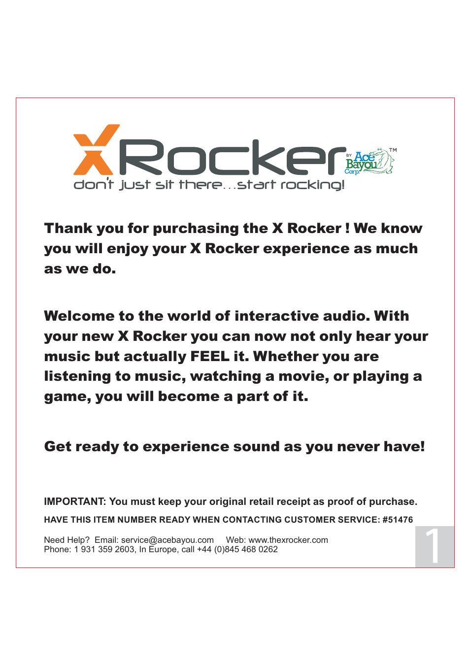 X Rockers 51476 User Manual | 7 pages