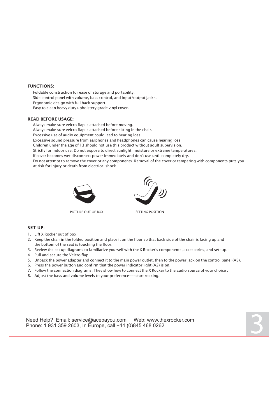 X Rockers 51476 User Manual | Page 3 / 7