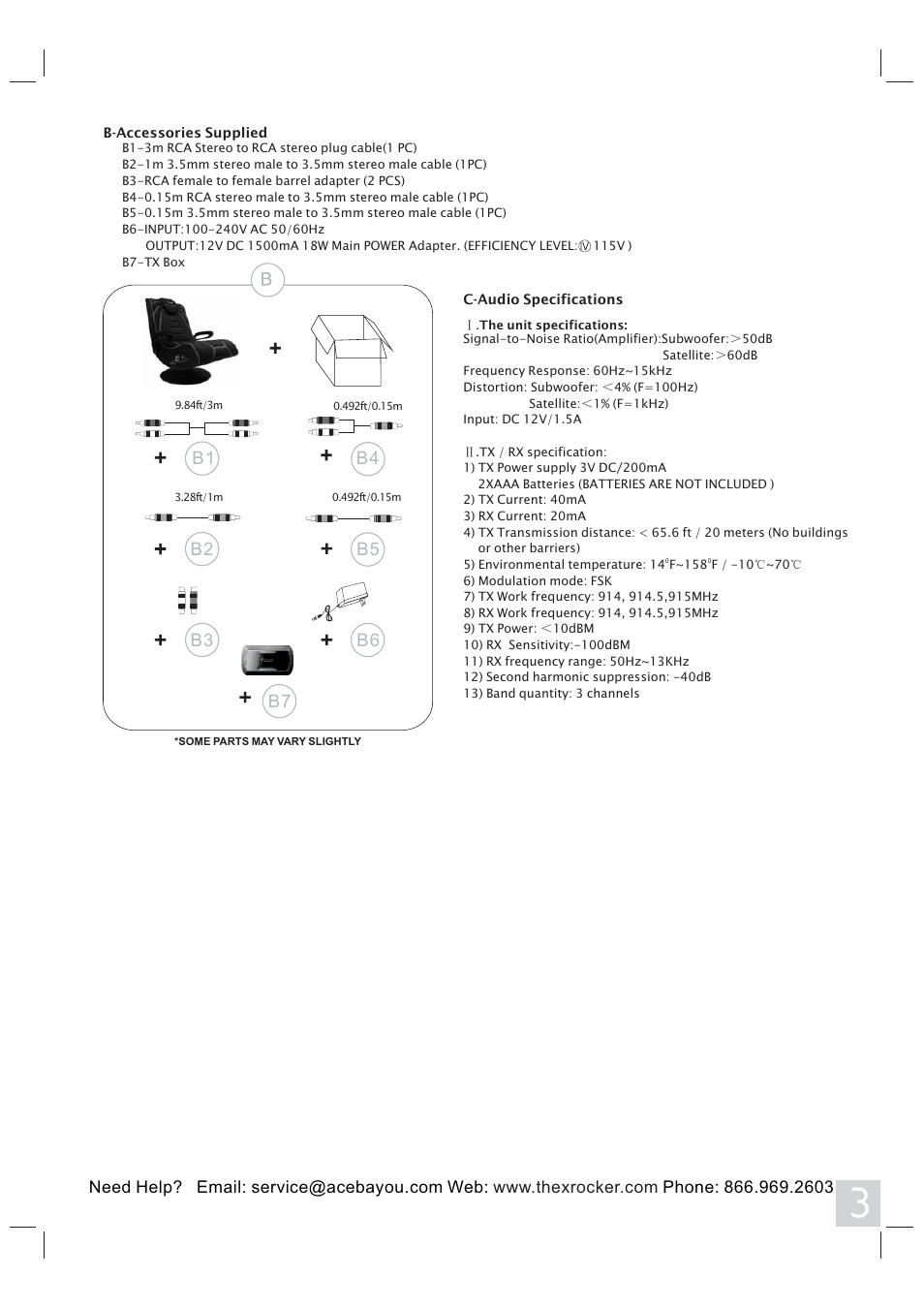 B4 b7, B2 b1, B5 b6 b3 | X Rockers 51492 User Manual | Page 3 / 8
