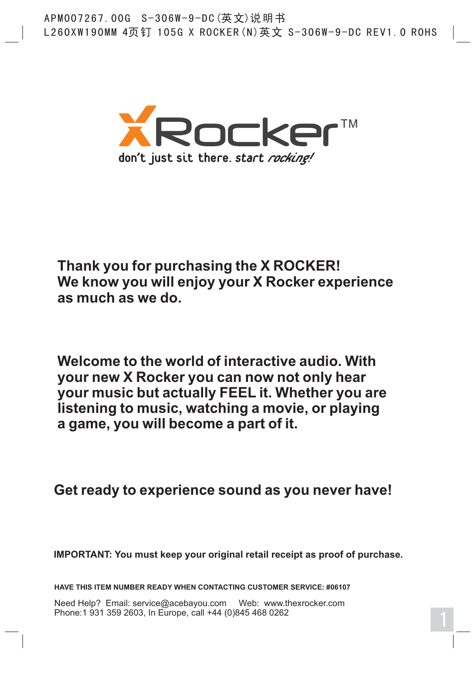 X Rockers 06107 User Manual | 8 pages