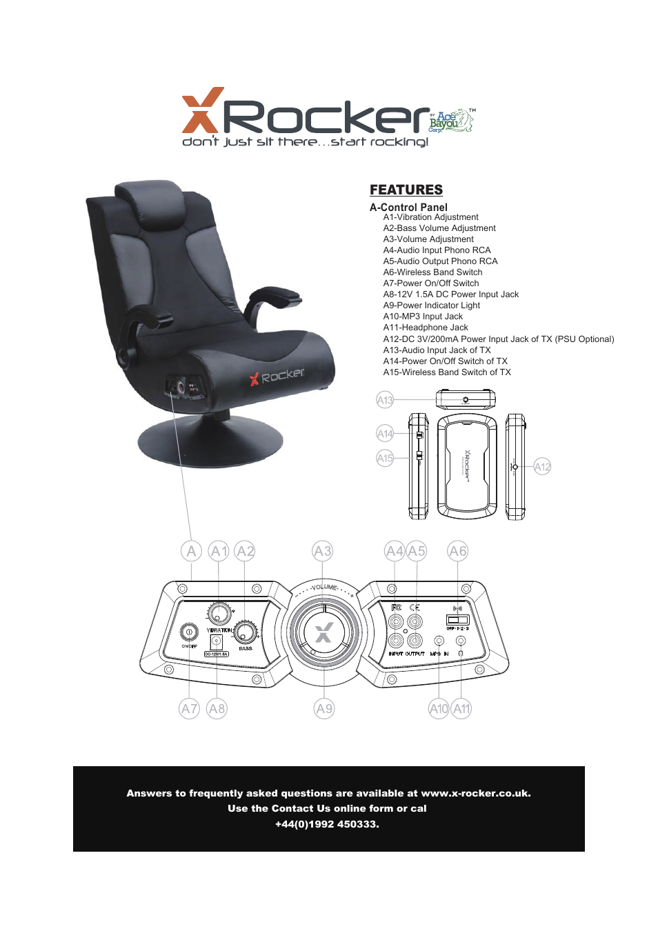 Features | X Rockers 51483 User Manual | Page 2 / 10