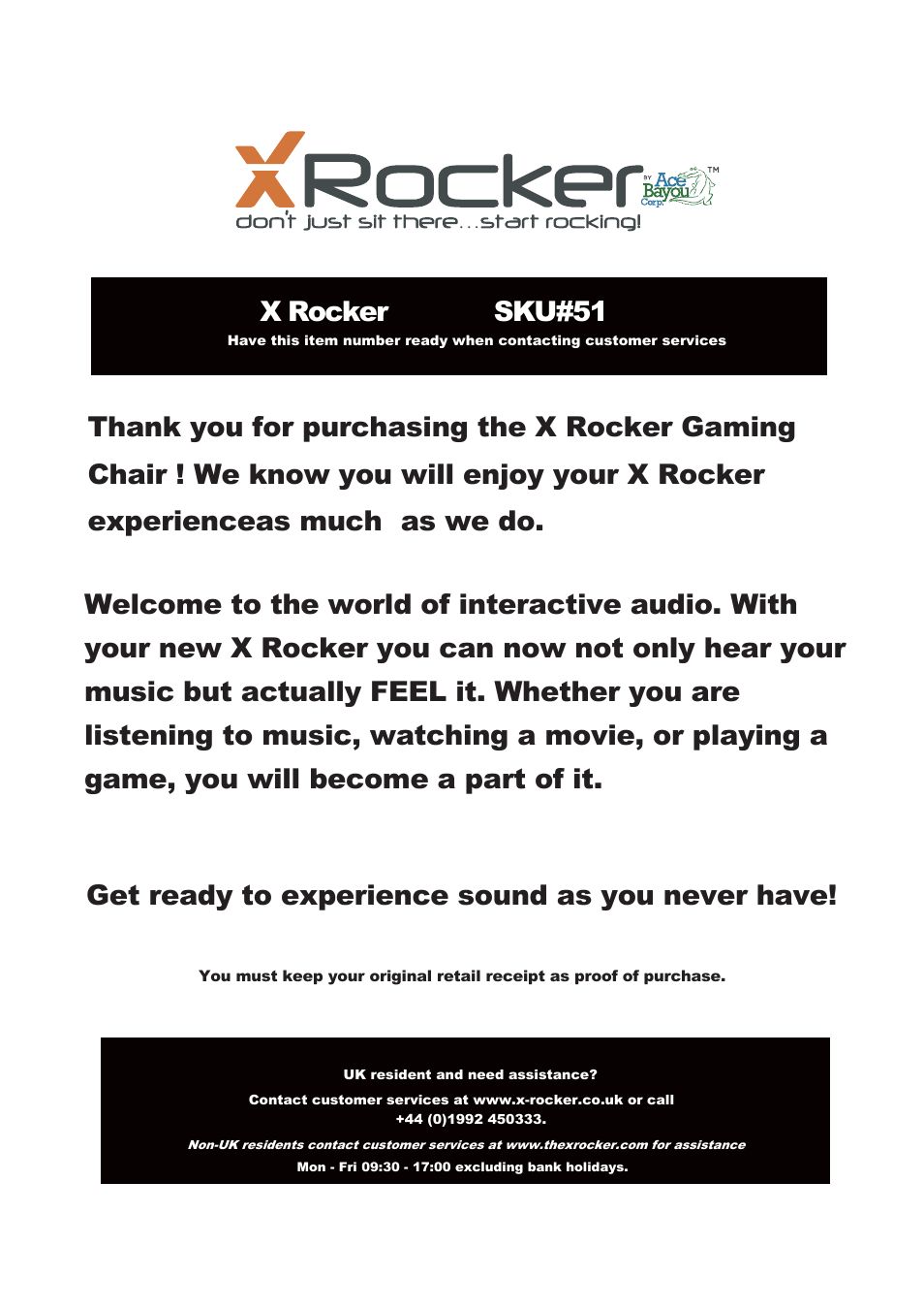 X Rockers 51071 User Manual | 7 pages