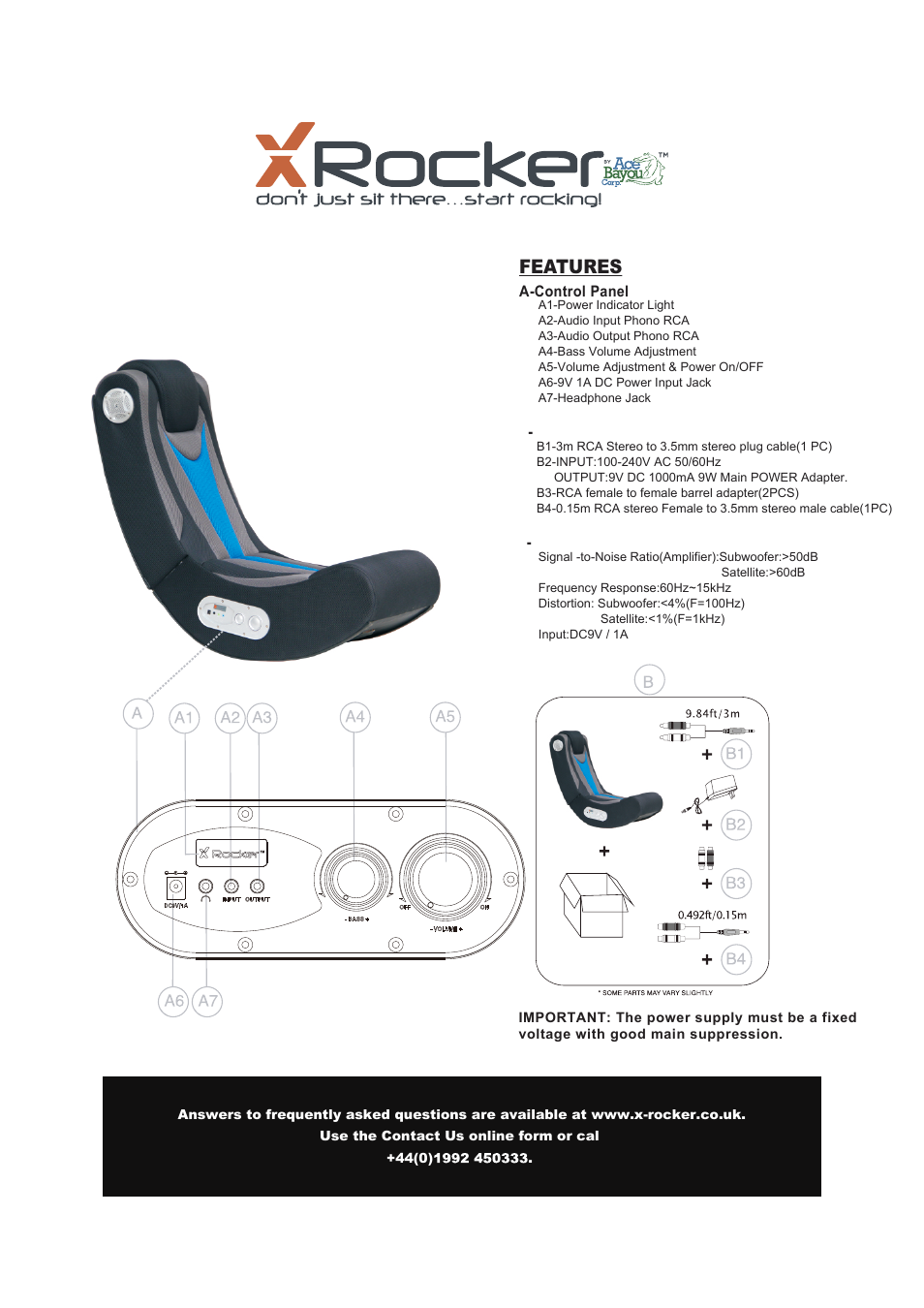 Features | X Rockers 51071 User Manual | Page 2 / 7