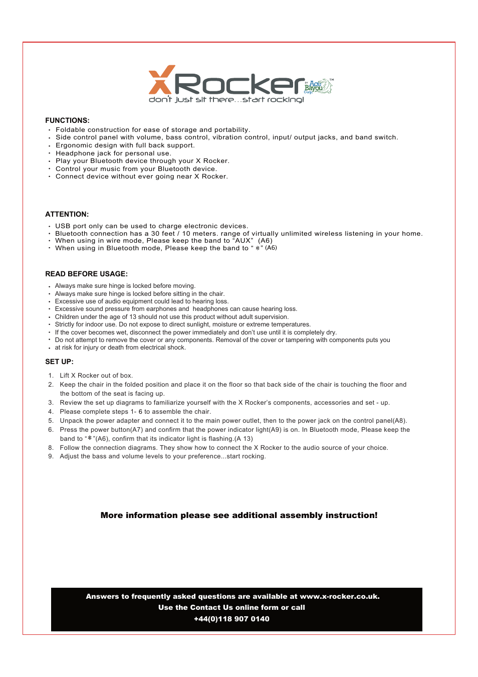 X Rockers 51752 User Manual | Page 3 / 8