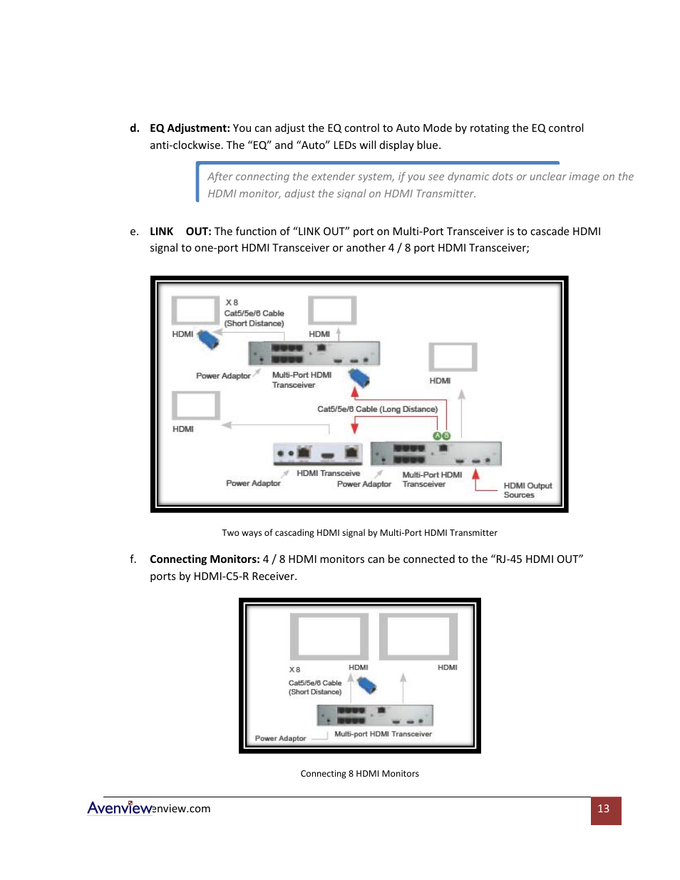 Avenview HDMI-C5-8 User Manual | Page 13 / 18
