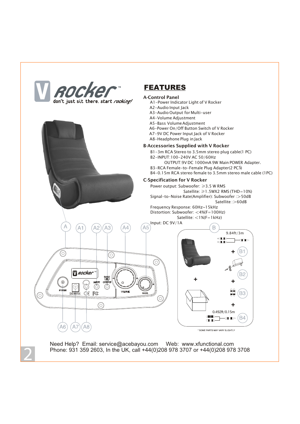 Features | X Rockers 51344 User Manual | Page 2 / 8
