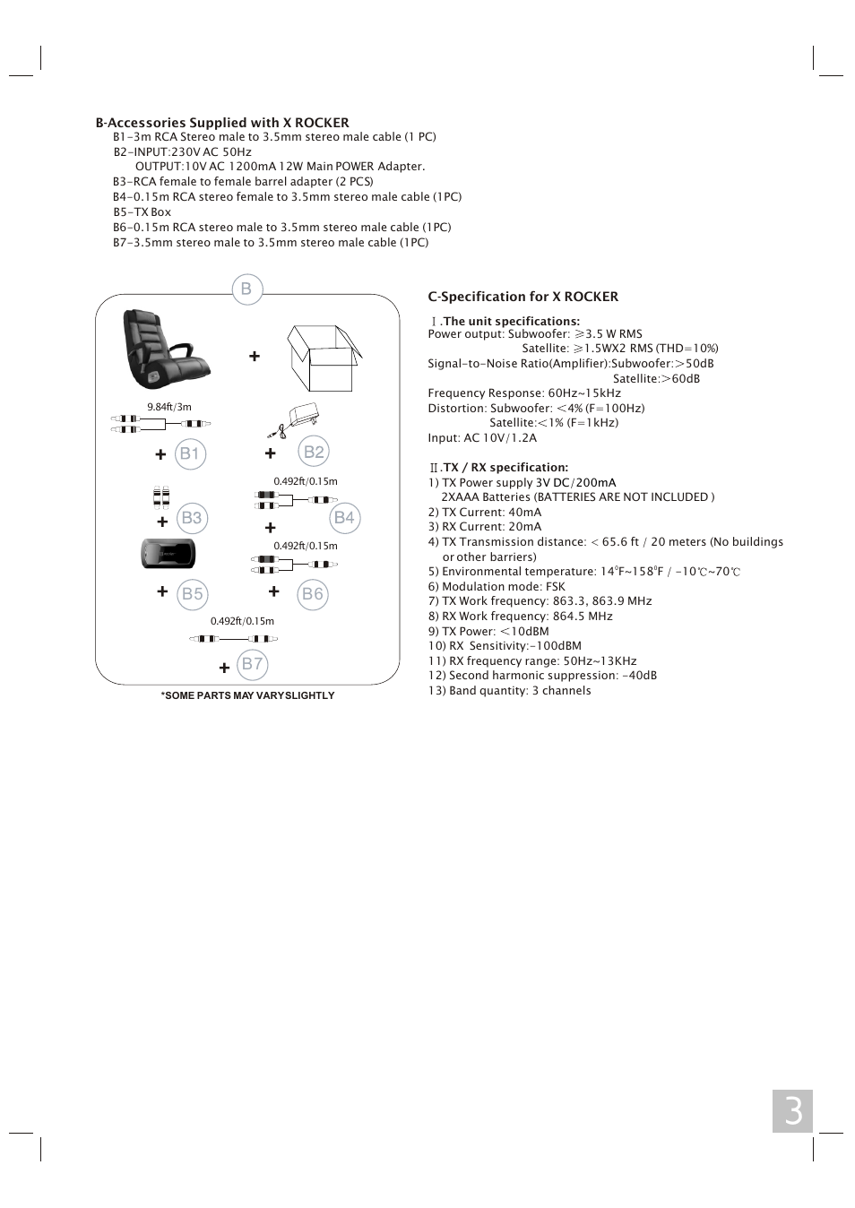 B6 b7 b5 | X Rockers 51459 User Manual | Page 3 / 8