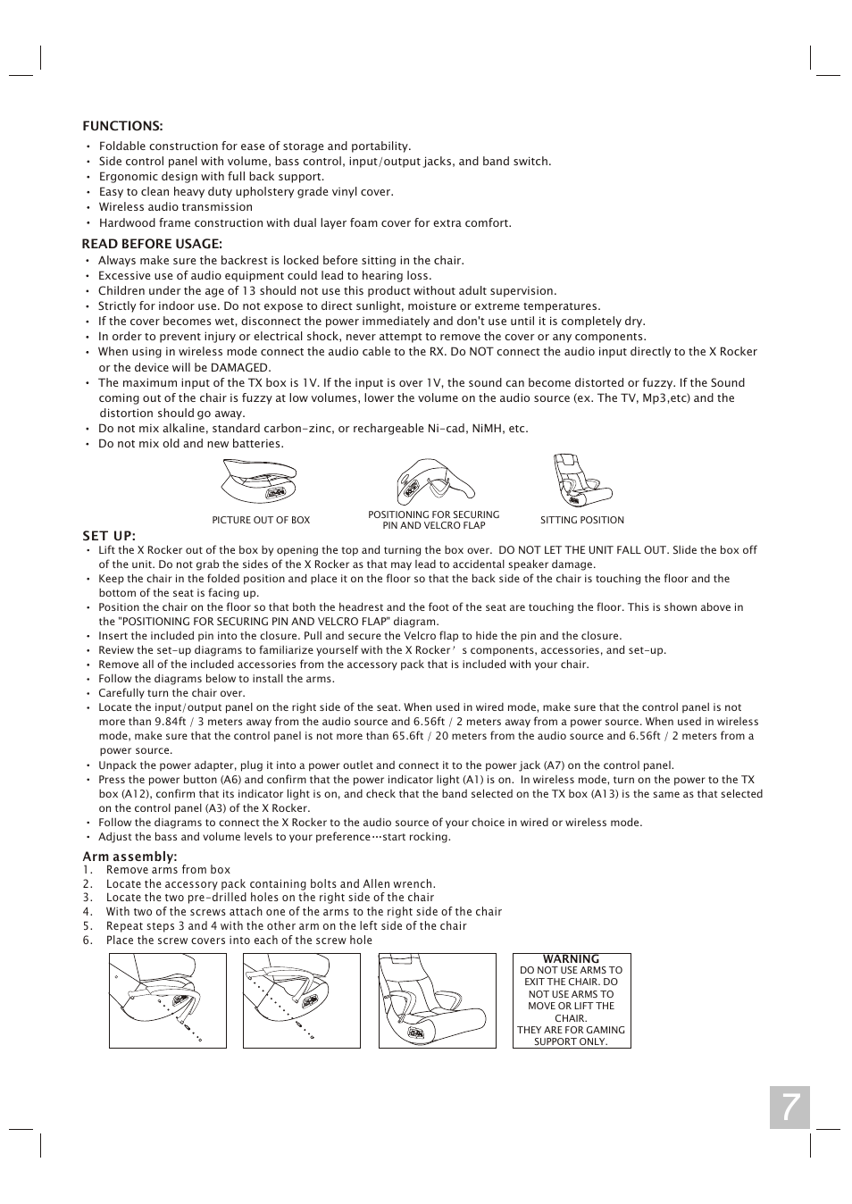 X Rockers 51459 User Manual | Page 7 / 8