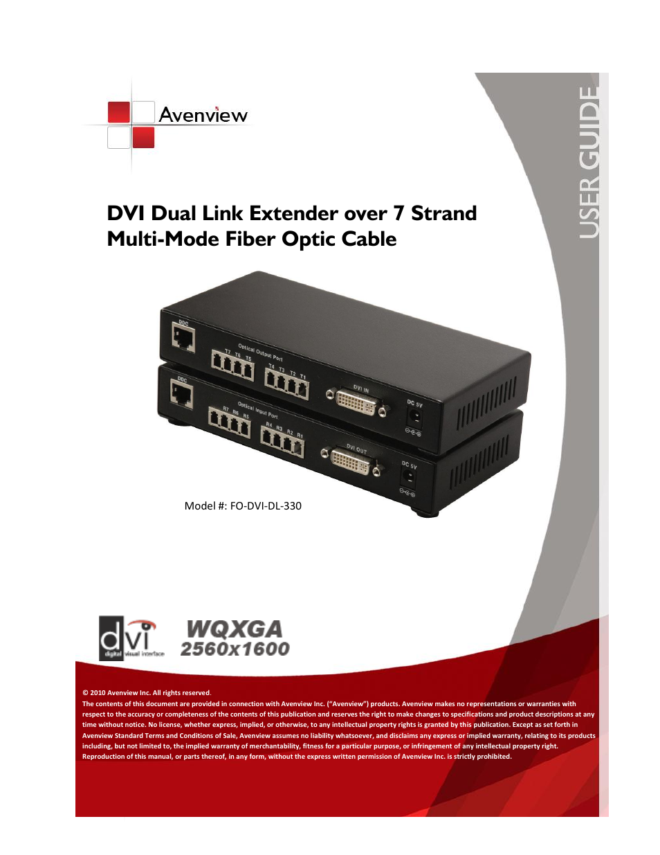 Avenview FO-DVI-DL-330 Series User Manual | 11 pages