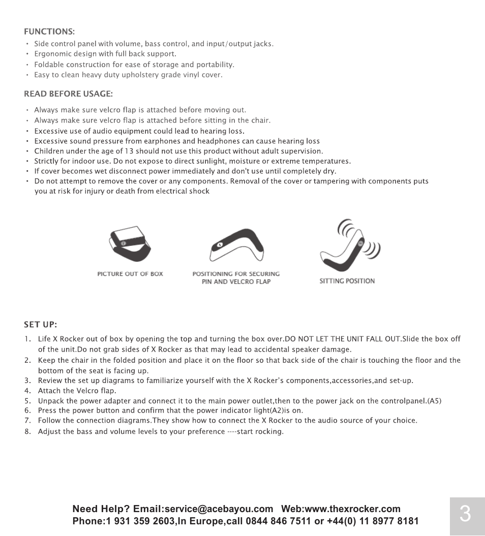 X Rockers 43111 User Manual | Page 3 / 8