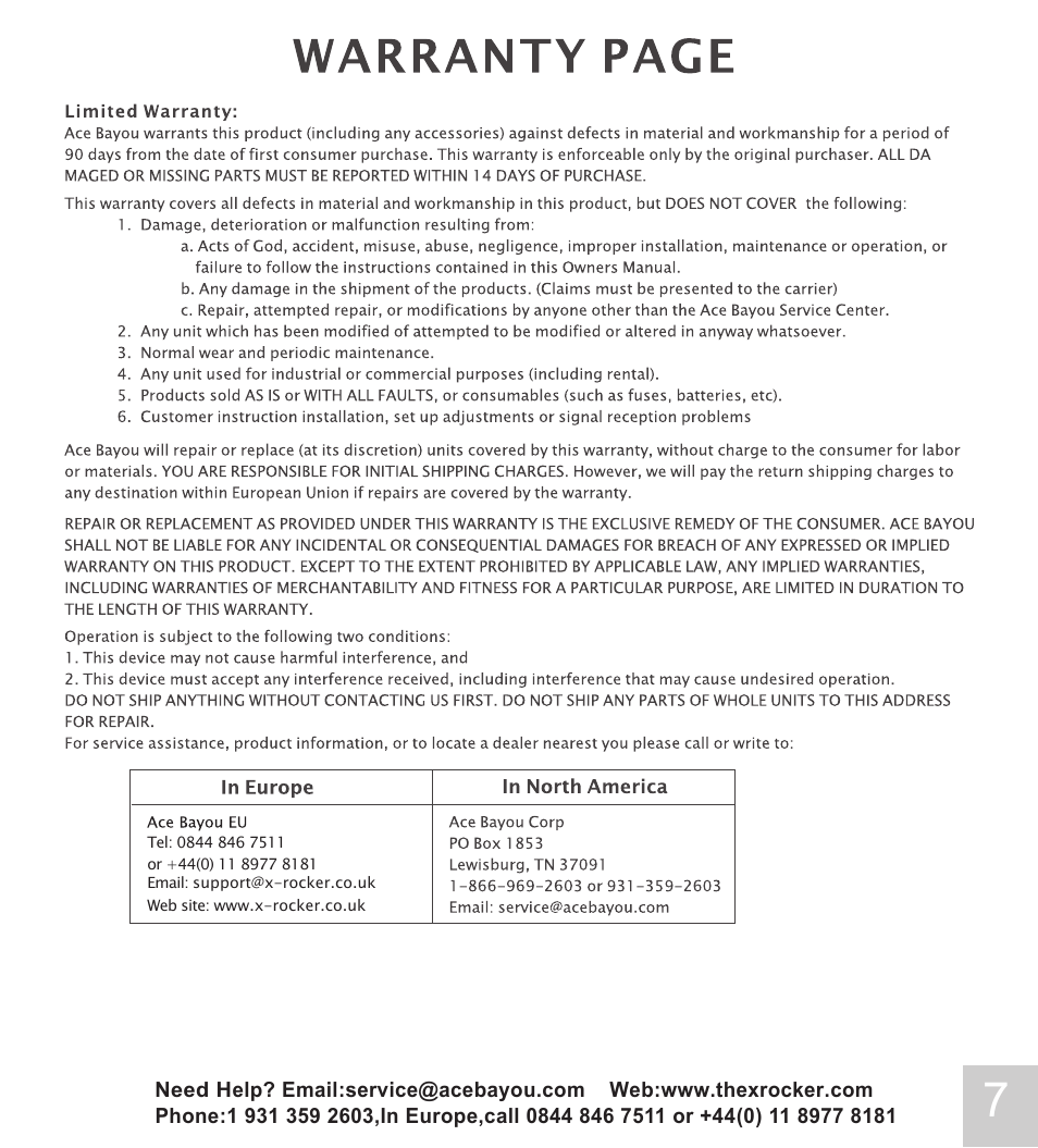 X Rockers 43111 User Manual | Page 7 / 8