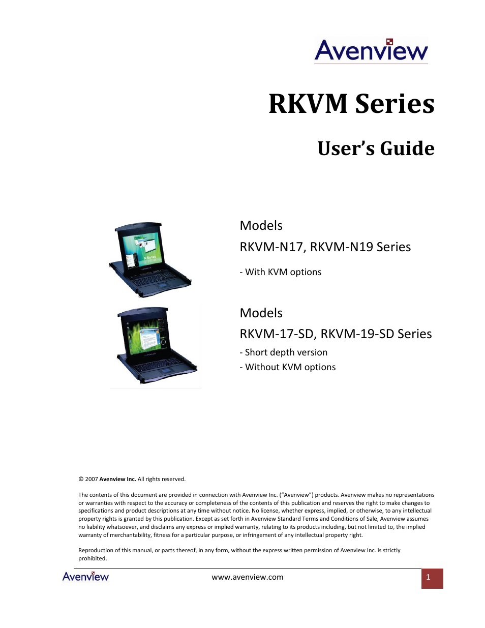 Avenview RKVM-N19 User Manual | 25 pages