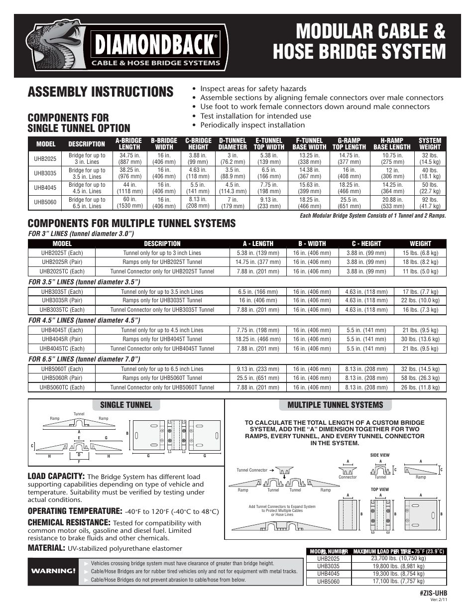 Checkers Diamondback Multiple Tunnel User Manual | 2 pages