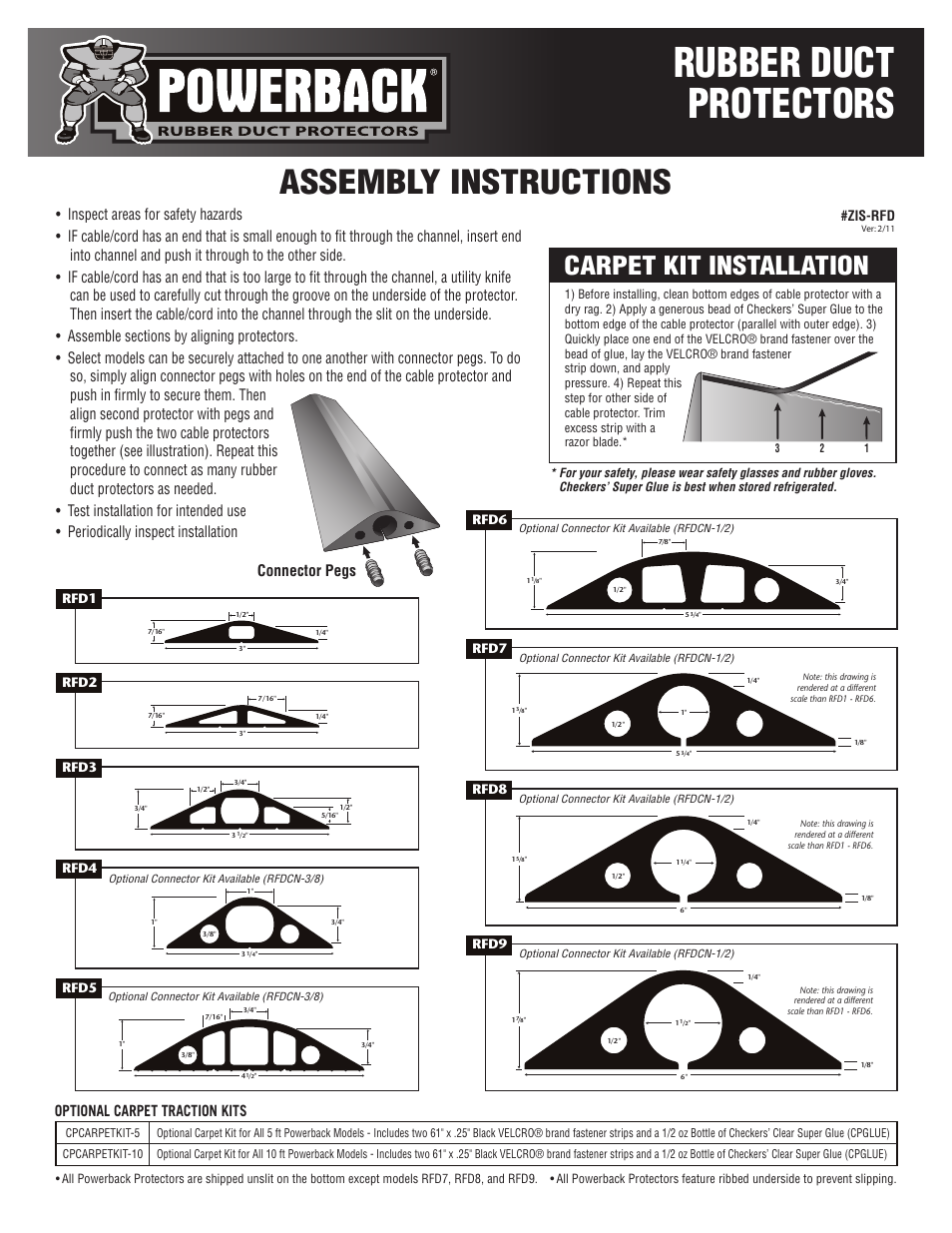 Checkers Powerback Rubber Duct Protectors User Manual | 2 pages