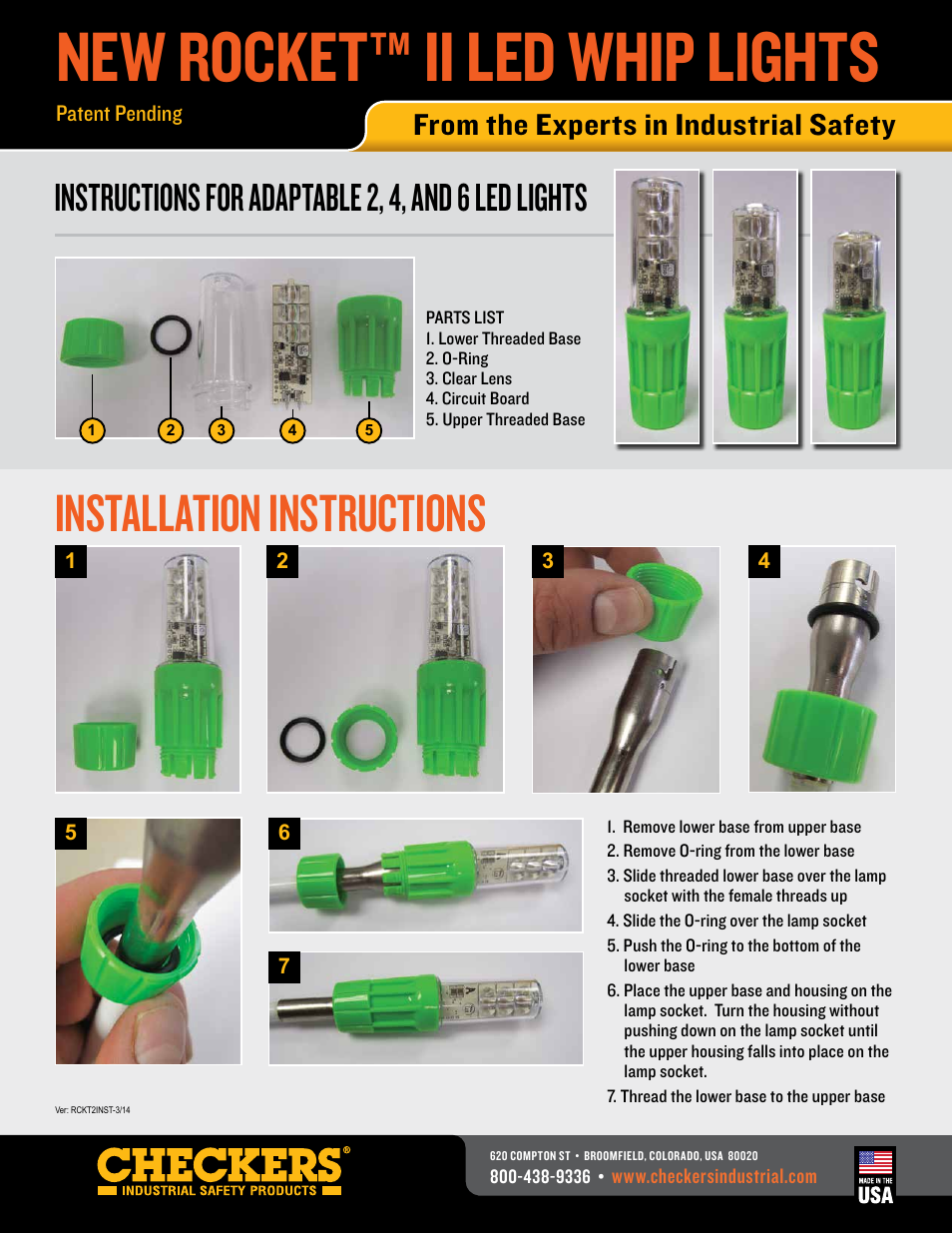 Checkers Rocket II LED Lights User Manual | 2 pages