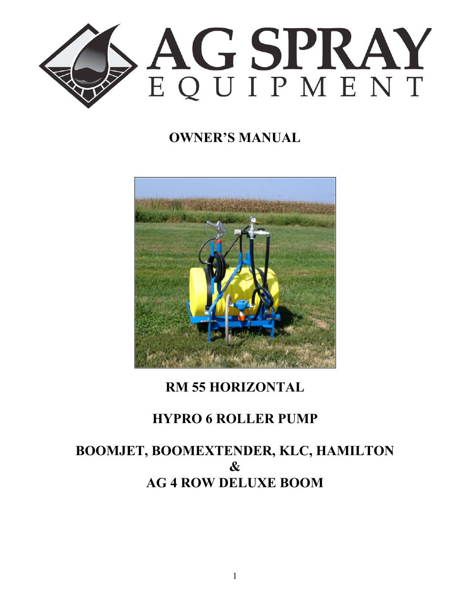 Ag Spray Equipment RM55 User Manual | 11 pages