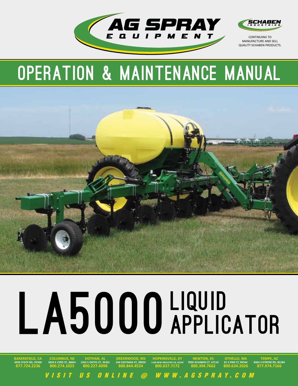 Ag Spray Equipment LA5000 Liquid Applicator User Manual | 20 pages