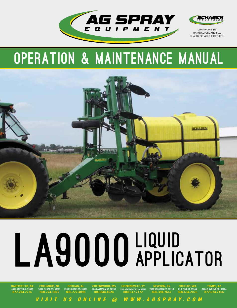 Ag Spray Equipment LA9000 Liquid Applicator User Manual | 20 pages
