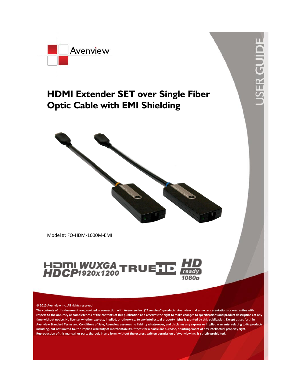 Avenview FO-HDM-1000M-EMI User Manual | 10 pages
