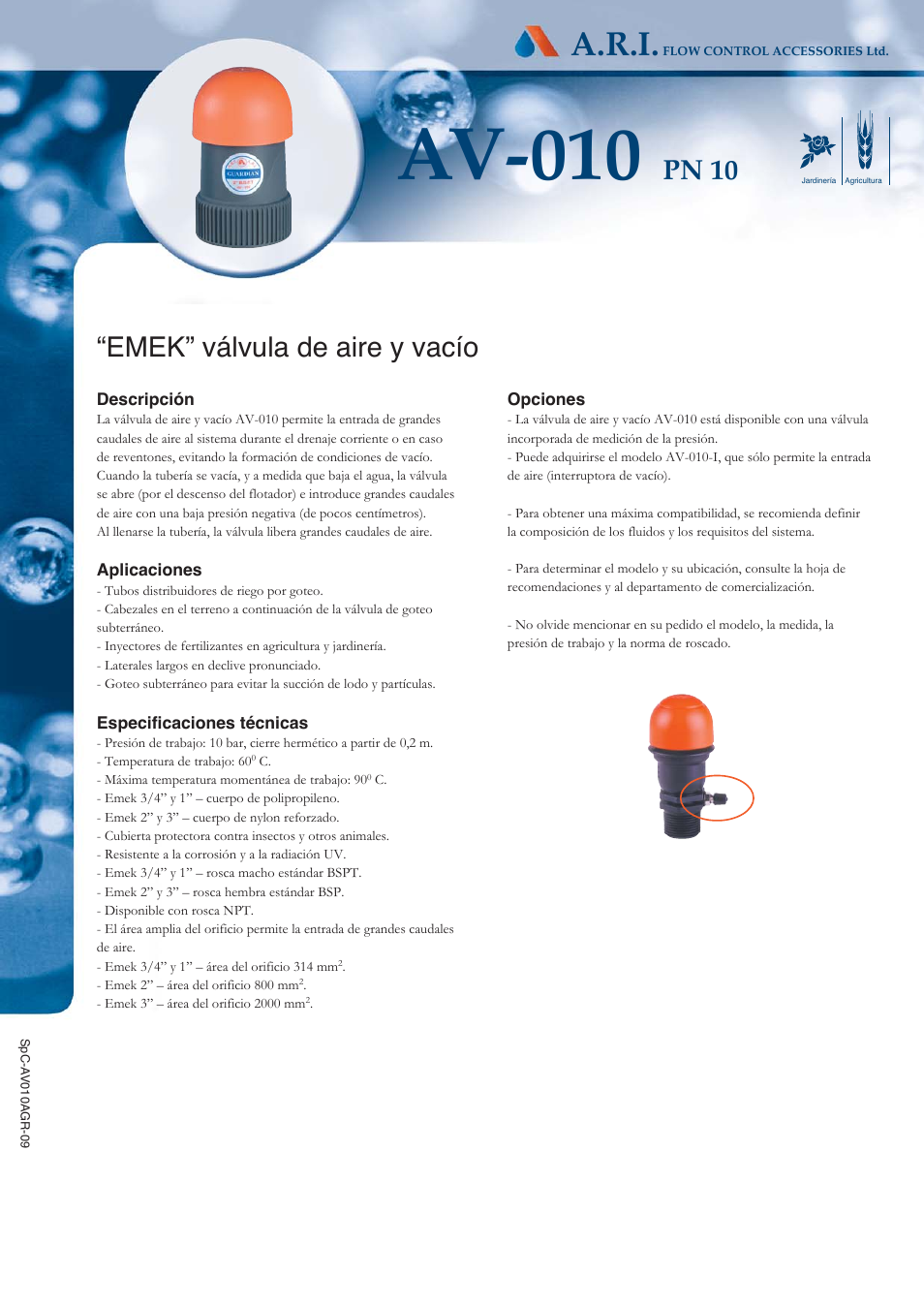 A.R.I. AV-010 ES User Manual | 2 pages