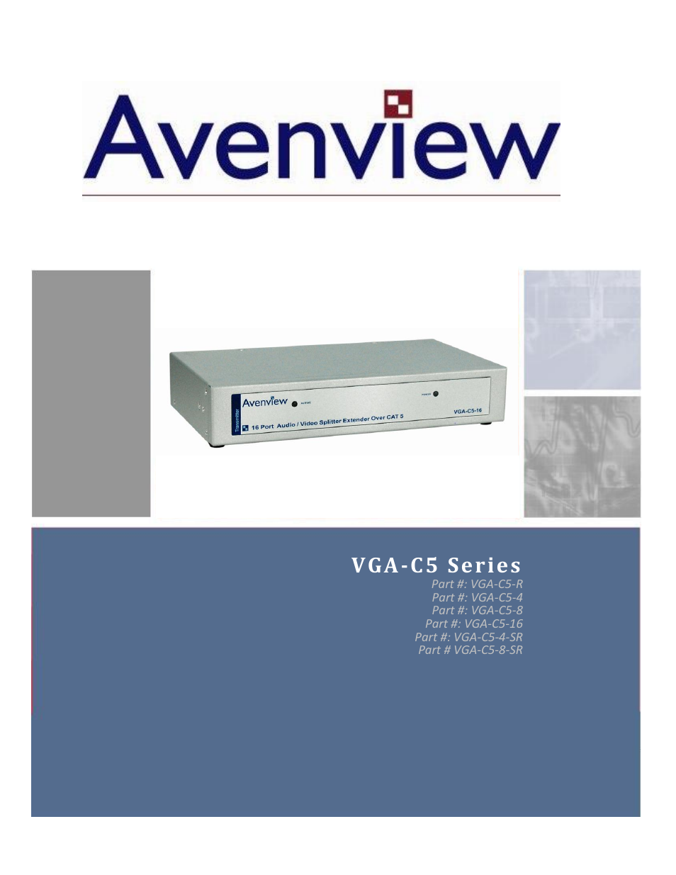 Avenview VGA-C5-4-SR User Manual | 8 pages