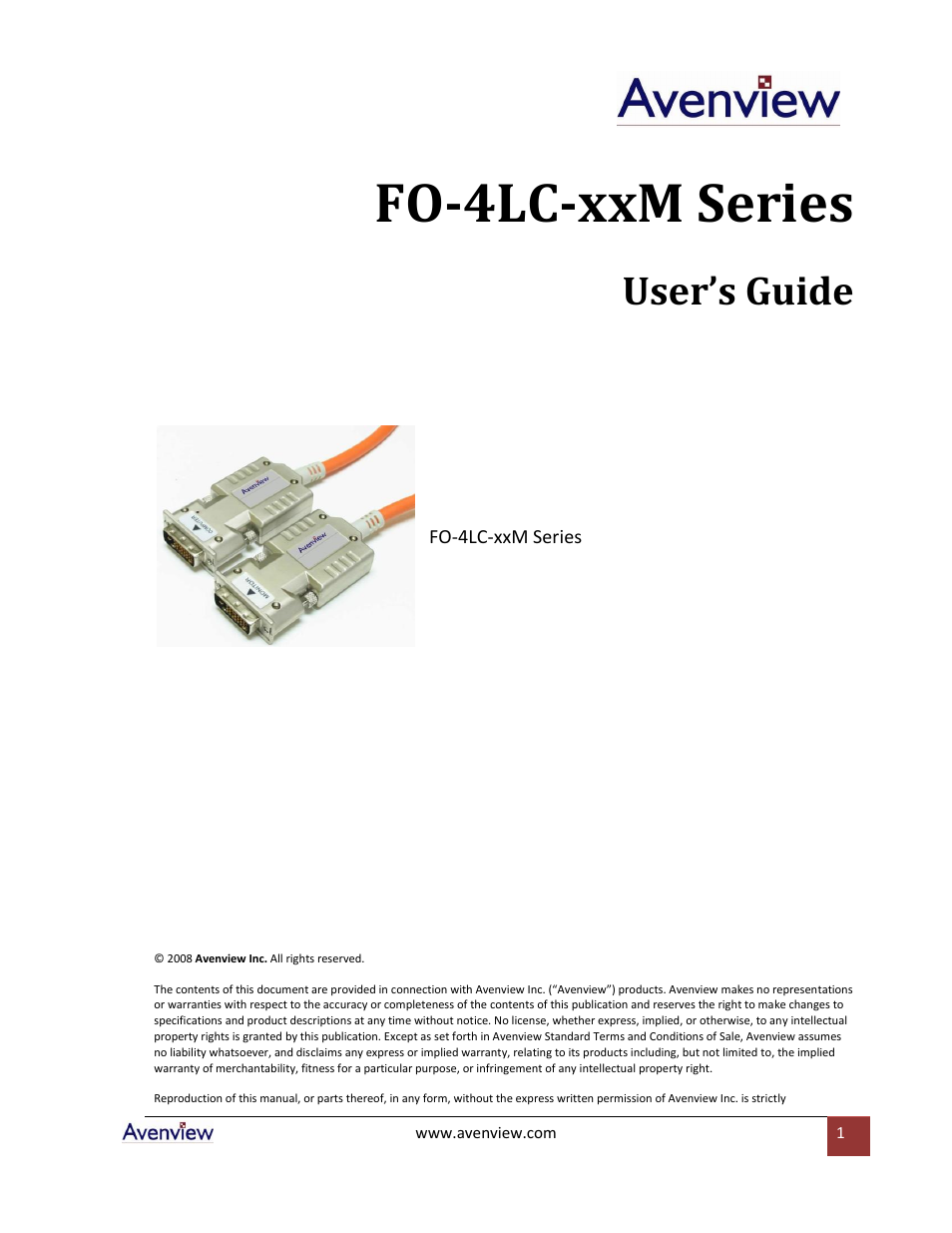 Avenview FO-4LC-xxM Series User Manual | 9 pages