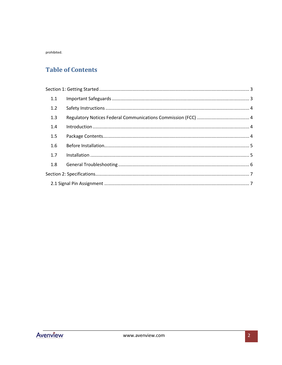 Avenview FO-4LC-xxM Series User Manual | Page 2 / 9