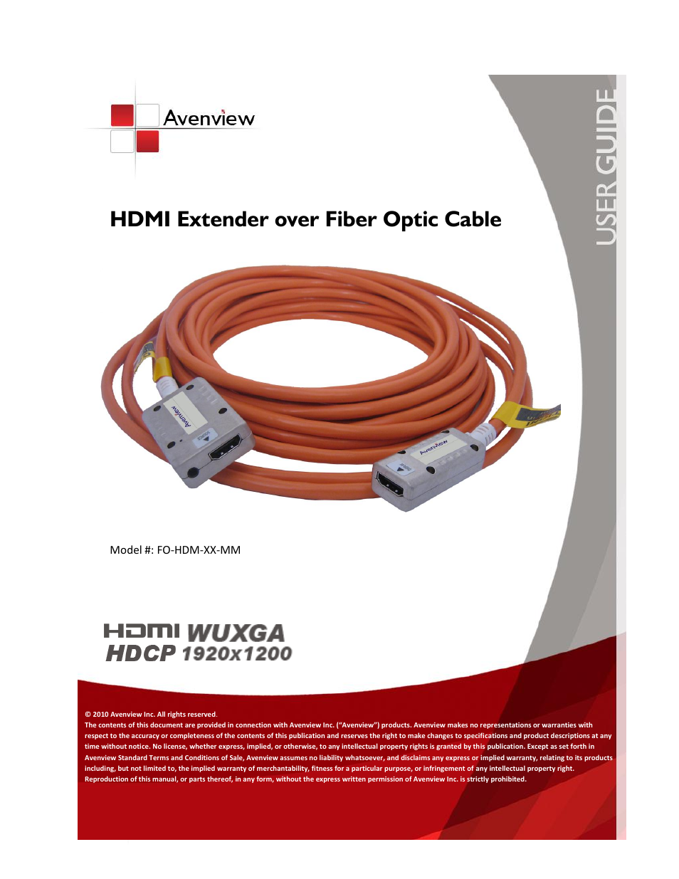 Avenview FO-HDM-XX-MM User Manual | 12 pages