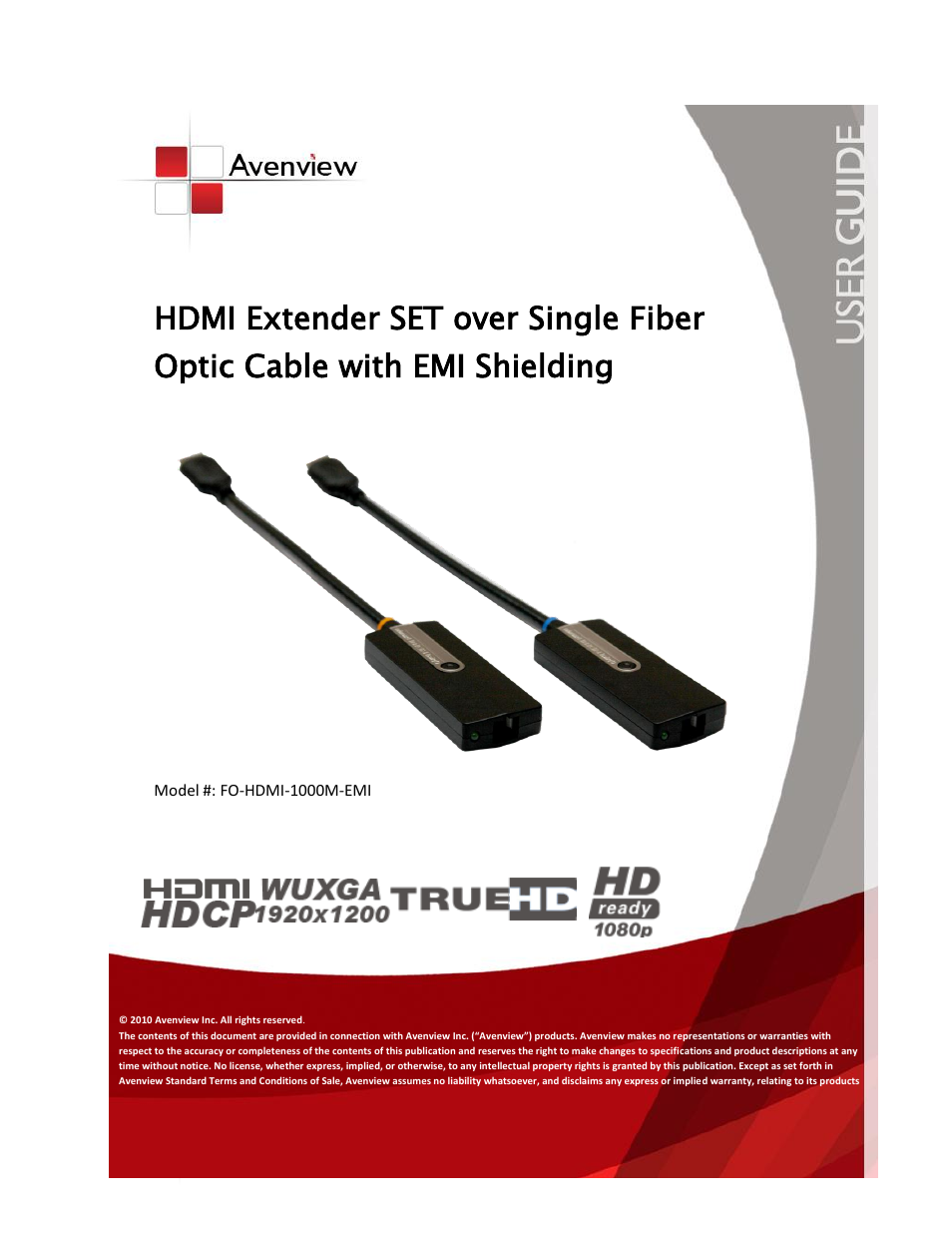 Avenview FO-HDMI-1000M-EMI User Manual | 9 pages