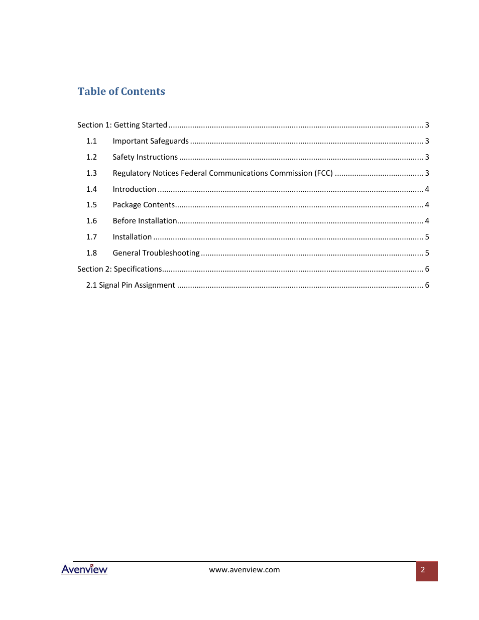 Avenview FO-HDMI-SET User Manual | Page 2 / 7