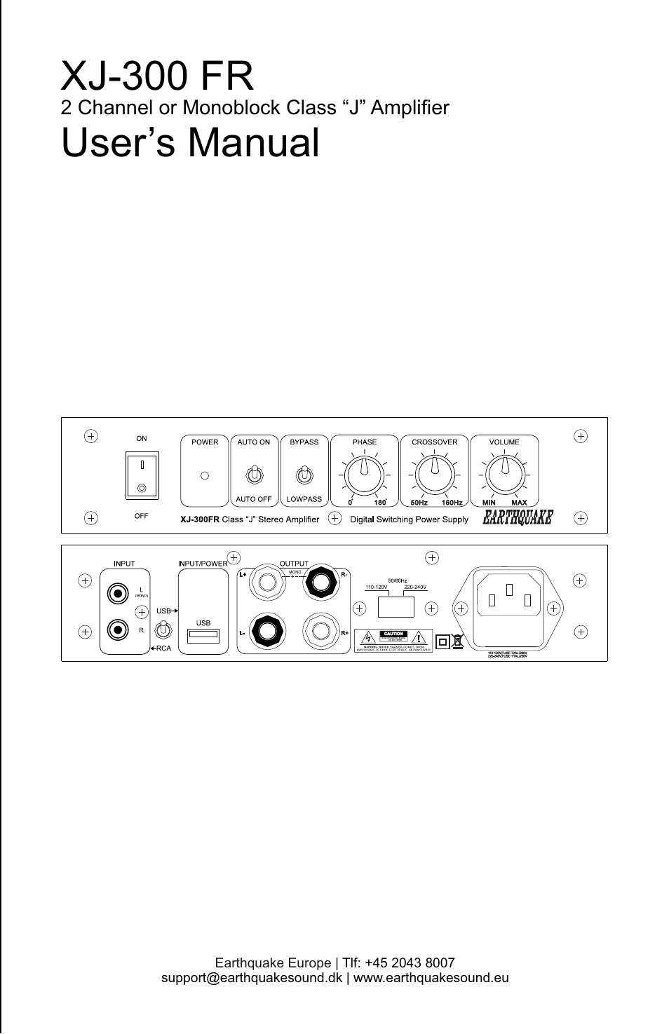 EarthQuake XJ-300FR User Manual | 20 pages