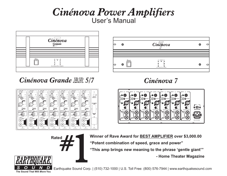 EarthQuake Cinenova 7 User Manual | 20 pages